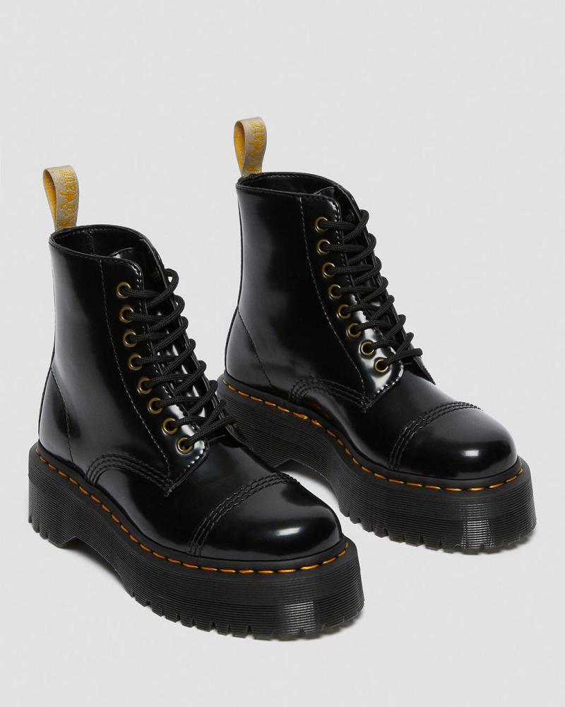 Dr Martens Vegan Sinclair Platform Støvler Dame Sort | DK 264OKI